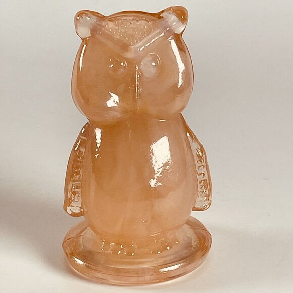 Boyd Glass Vintage Owl Figure 1999 Rosie Pink Art Figurine Paperweight - Picture 5 of 7